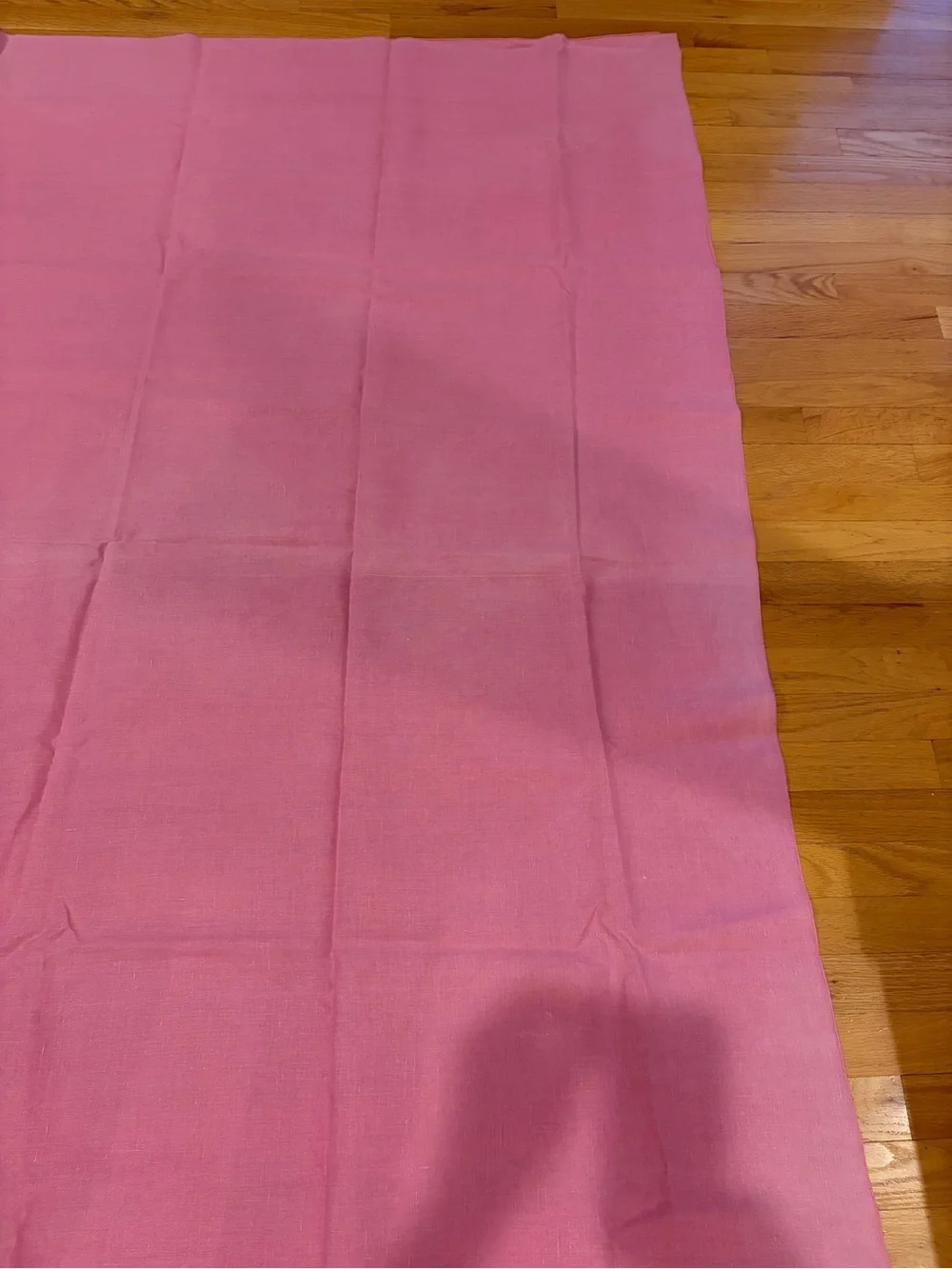 Soft Pink Linen tablecloth - Folded , approximately 86